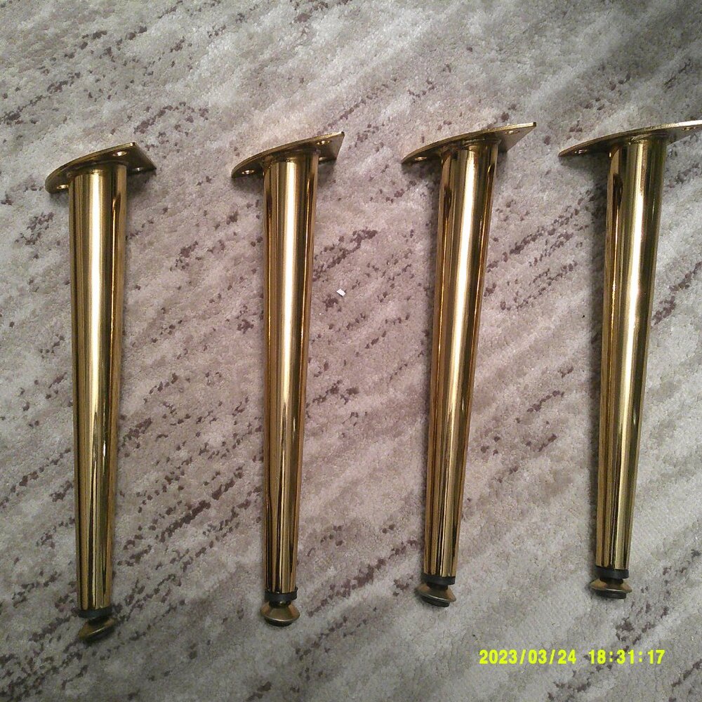 Set of 4 Gold Mid Century Modern Chair Legs